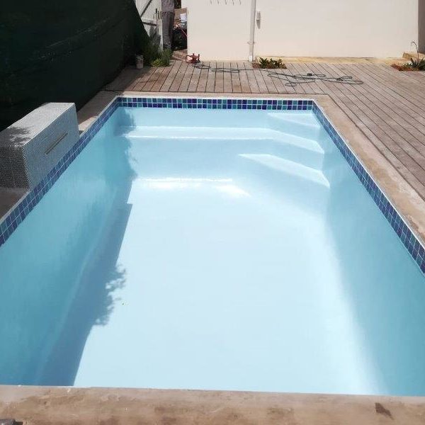 Sparrow Pools fibreglass re-lining 2 - During